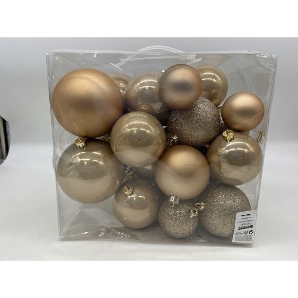 Anthropologie Terrain Shatterproof Globe Ornaments Set of 26 in Butterscotch - Picture 3 of 4